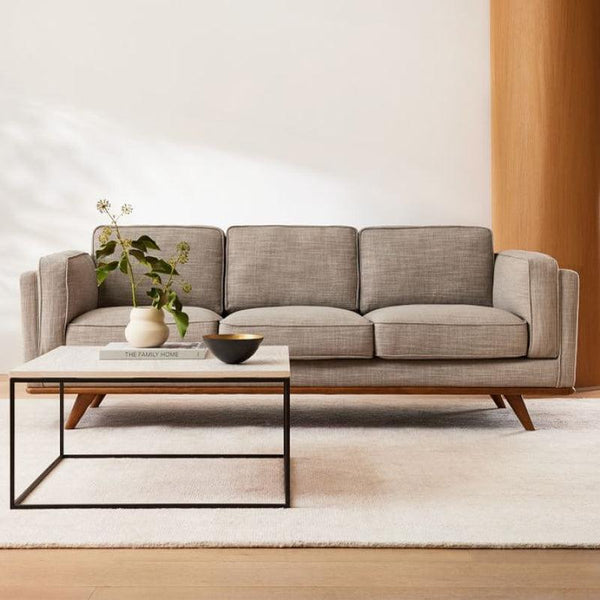 Timeless Comfort: 3-Seater Linen Sofa in Elegant Beige By Alhome - ALHOME