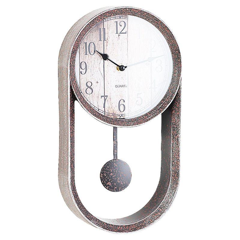 Battery Operated Circular Pendulum Wall Clock - Multi Color - 20x38x6 cm - By Family Ship - ALHOME