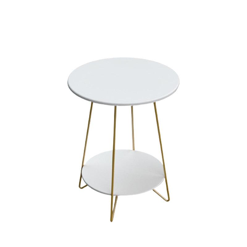 Side Table 55x70 cm - White & Gold By Alhome - ALHOME