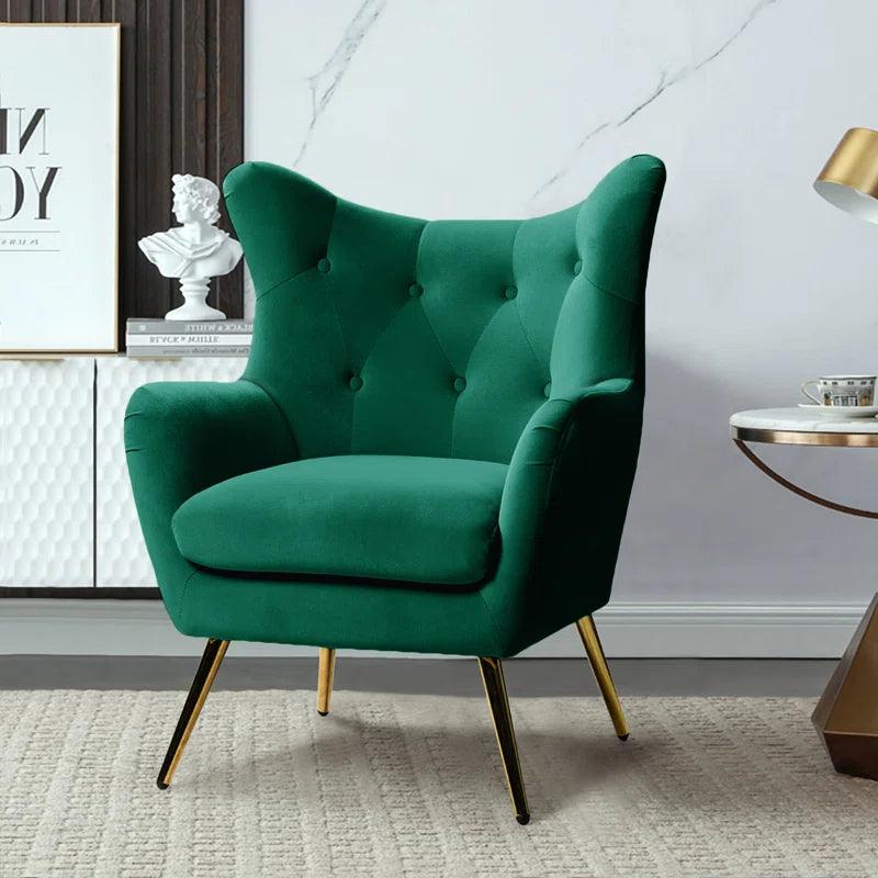 Enchanted Elegance: Green Velvet Chair By Alhome - ALHOME