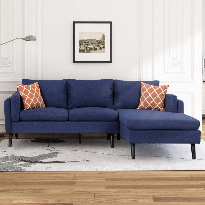 Modern Linen L-Shape Sofa - 270x150x85x85 cm - By Alhome - ALHOME