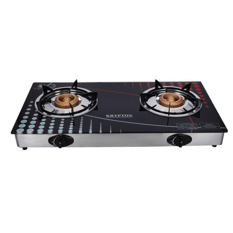 Krypton Double Gas Burner Stove with Tempered Glass and Auto Ignition - KNGC6002 - .com - Your Destination for Baby & Mother Needs in Saudi Arabia