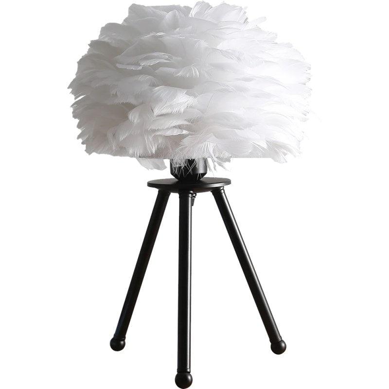 Table Lamp - Feather Design - Black - By Alhome - ALHOME