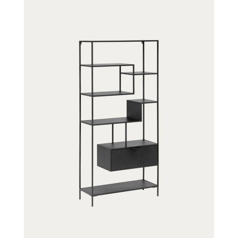 Black Engineered Wood Display Unit - Size: 80x31x168 By Alhome - ALHOME