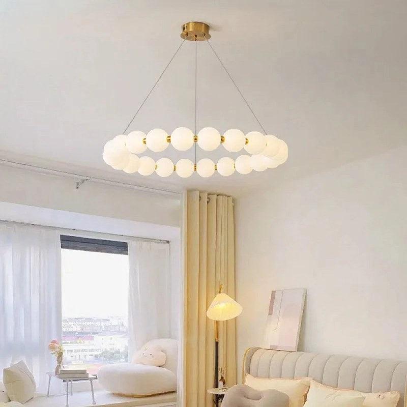 Modern Oil Chandelier With Multi-Colored Glow (Cream + Yellow + White) - 36 Watts - By Alhome - ALHOME