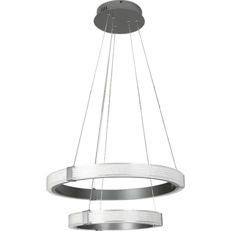 Modern Chandelier With Two Rings - Grey - With 3 Lights - 115 W By Alhome - ALHOME