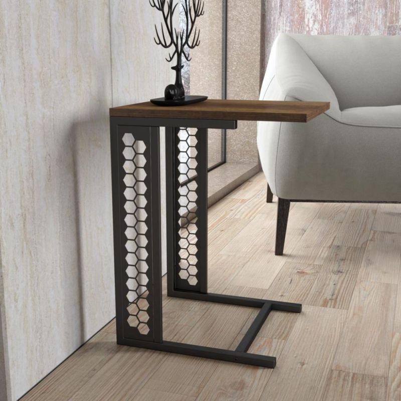 Black Metal Turkish Singing Table With A Wooden Base By Alhome - ALHOME