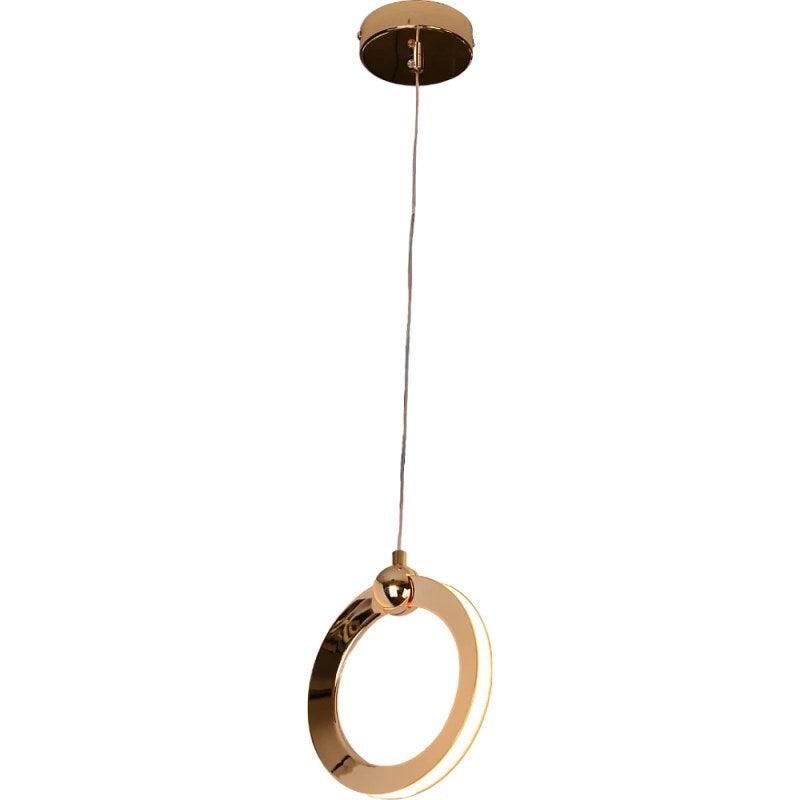 Modern Circular Hanging Chandelier With 3 Lights - 7 Watts - Gold - By Alhome - ALHOME