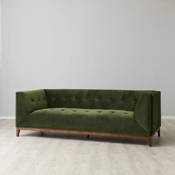 Velvet Green 3-Seater Sofa By Alhome - ALHOME