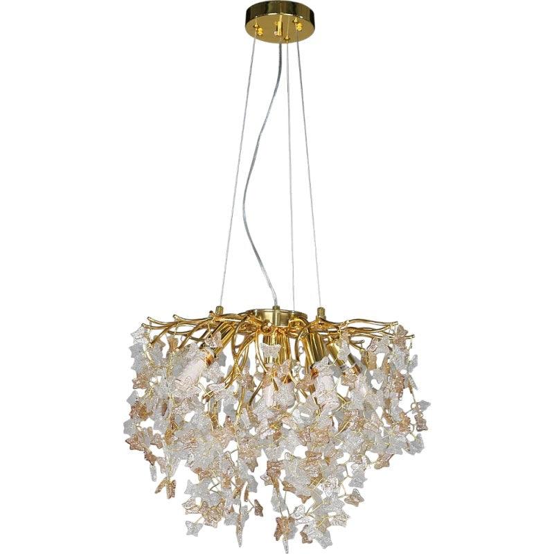 Modern Chandelier - Diameter 45 - Gold + Transparent - E14*6L - By Alhome - ALHOME