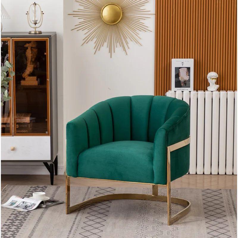 Emerald Green Velvet Chair Swedish Wood By Alhome - ALHOME