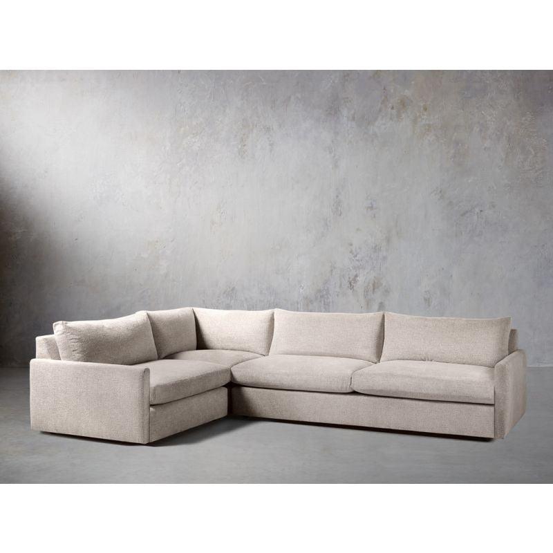 Modern Linen L-Shape Sofa - Beige - 280x140x85x85 cm - By Alhome - ALHOME