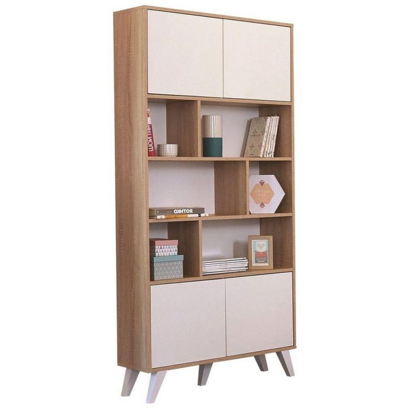 Storage Unit with Shelves and Shelves, Brown and White By Alhome - ALHOME