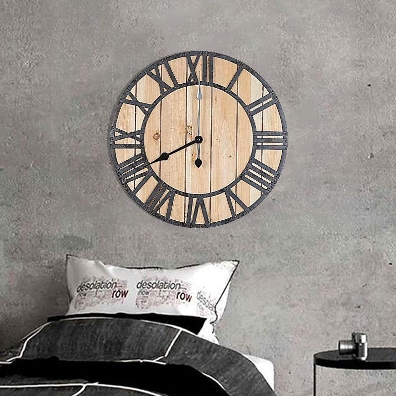 Battery Operated Rustic Round Wall Clock - 40 cm Diameter - By Family Ship - ALHOME