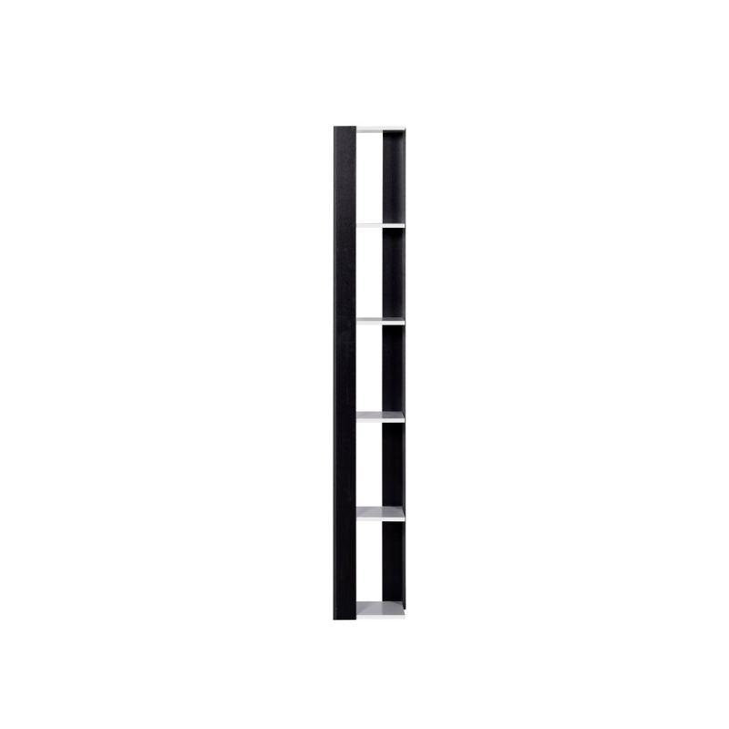 Corner Shelving Unit With 5 Layers - Black And White - 32.5x32.5x180 cm - From Baity - ALHOME