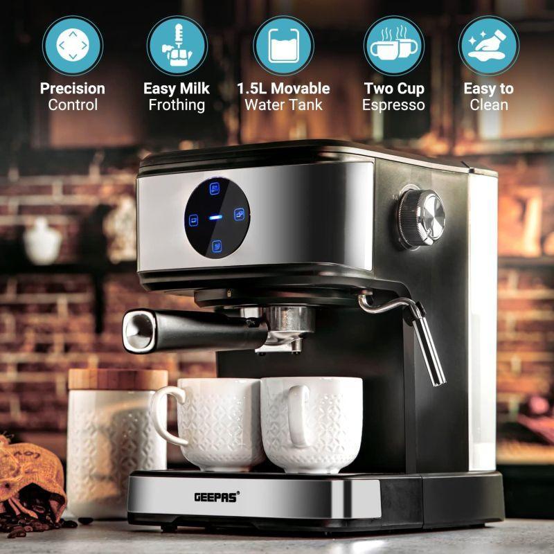 Geepas Digital Cappuccino Maker - 850 w - 20 Bar Pressure - 1.5L - Gcm41511 - .com - Your Destination for Baby & Mother Needs in Saudi Arabia