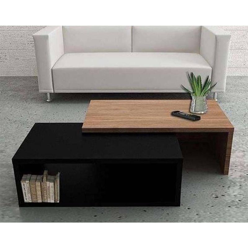 Black and Brown Center Table With Bold Design - 40x90x50 cm - By Alhome - ALHOME