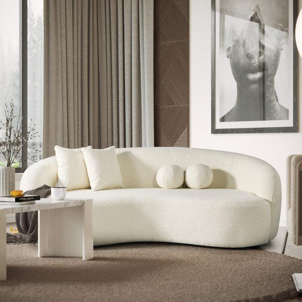 Timeless Elegance: 3-Seater Boucl√© Sofa in Beige By Alhome - ALHOME