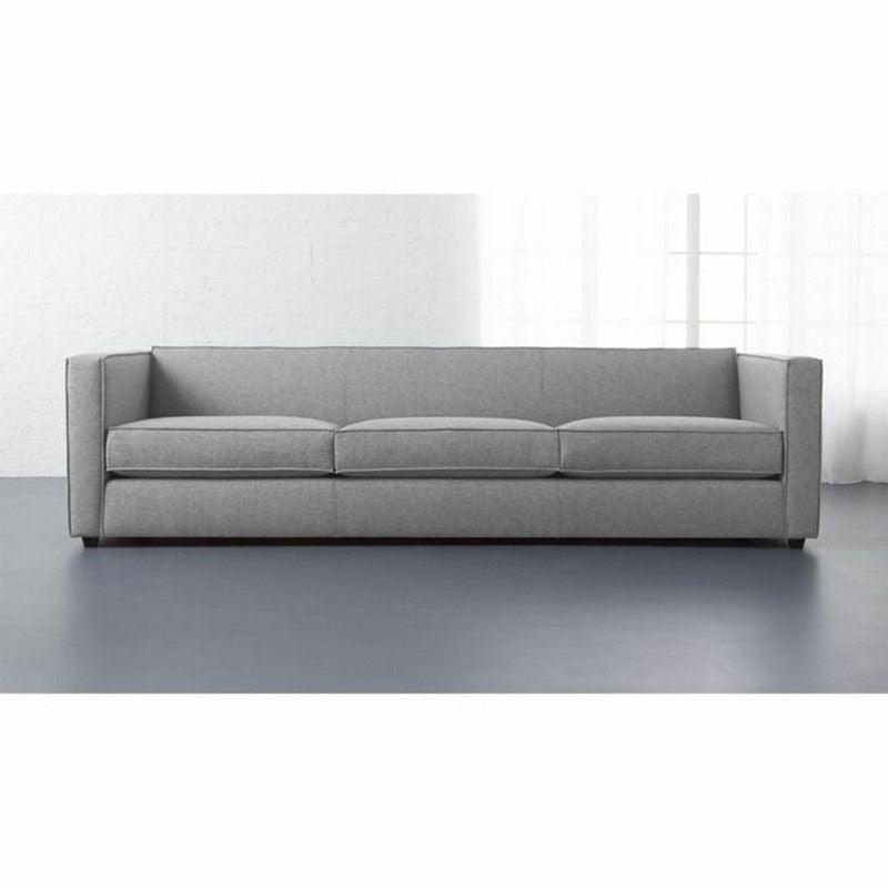 Spacious Gray Linen 3-Seater Sofa - 250x90x45 cm - Swedish Wood By Alhome - ALHOME