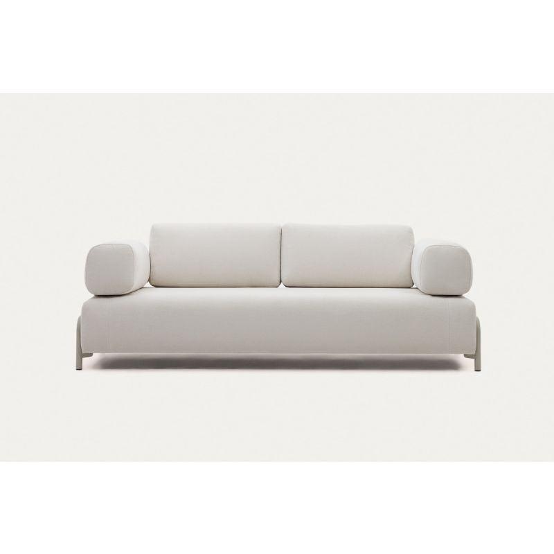 Beige Swedish Wood 3-Seater Sofa - Size: 220x85x85, Material: Linen By Alhome - 110112203 - ALHOME