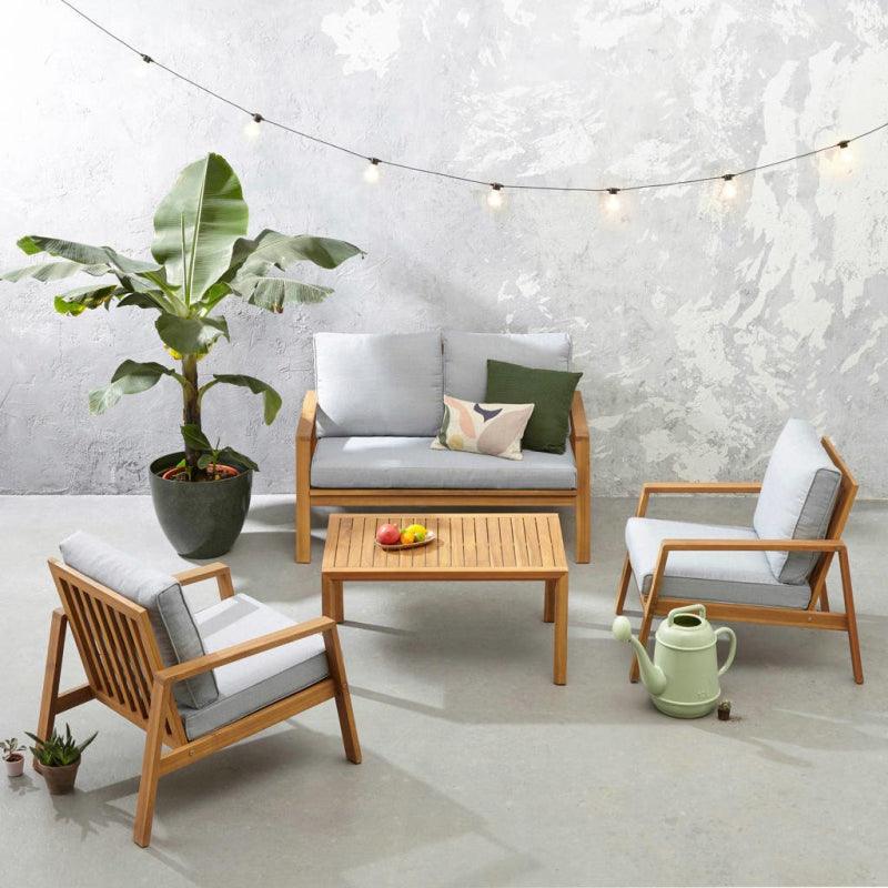 TerraCraft 4-Piece Gray Outdoor Seating Set By Alhome - Zrafh.com - Your Destination for Baby & Mother Needs in Saudi Arabia