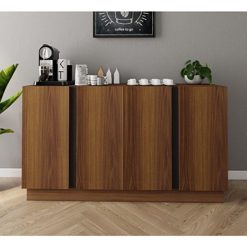 Brown & Black Coffee Corner with 4 Drawers By Alhome - ALHOME