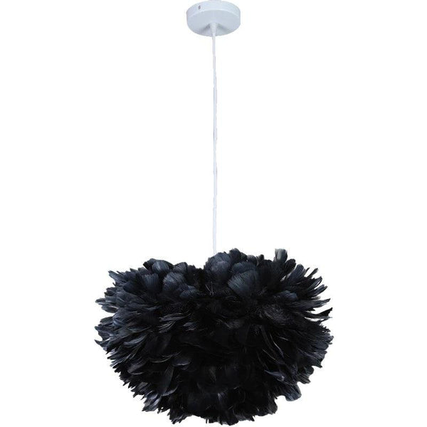 Modern Feather Chandelier - Diameter 40 Single - E27*1L - Black - By Alhome - ALHOME