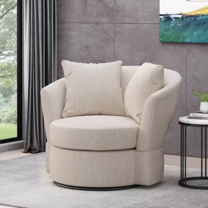 Modern Sleek Linen Arm Chair - 80x85x85 cm - By Alhome - ALHOME