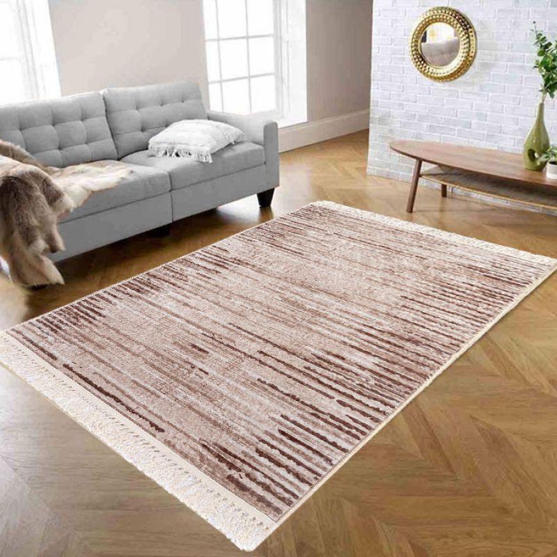 Velvet Turkish Rectangular Decorative Carpet - Beige - By In House - ALHOME