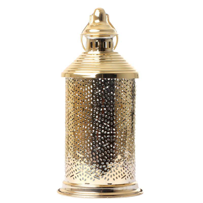 Round Steel Ramadan Lantern With Led Lighting - Gold - 26X12X12 Cm - By Family Ship - 600007811 - ALHOME