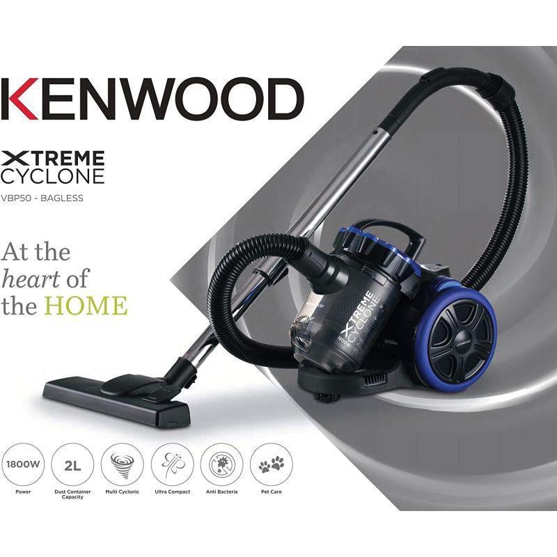 Kenwood Canister Vacuum Cleaner 2 Liter 1800 W - Black & Blue - OWVBP50.000BB - 