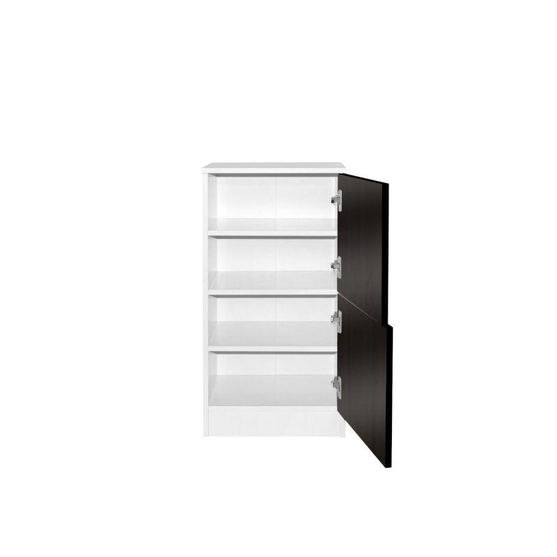 Shoe Cabinet With 3 Sections In A Graduated Design Made Of Premium Wood - Black And White - 40x30x120 cm - By Baity - ALHOME