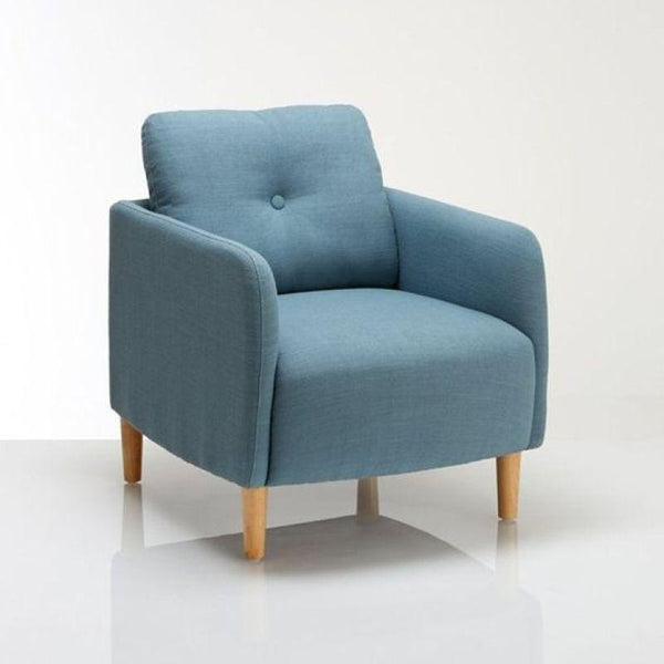 Sky Blue Velvet Chair Swedish Wood By Alhome - ALHOME