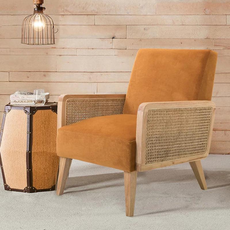 Orange Velvet Lounge Chair By Alhome - ALHOME