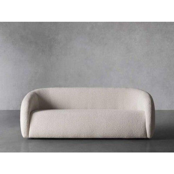 Spacious Beige Boucle 3-Seater Sofa Swedish Wood By Alhome - ALHOME