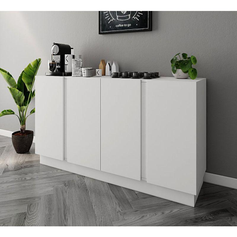 White Coffee Corner with Drawers By Alhome - ALHOME