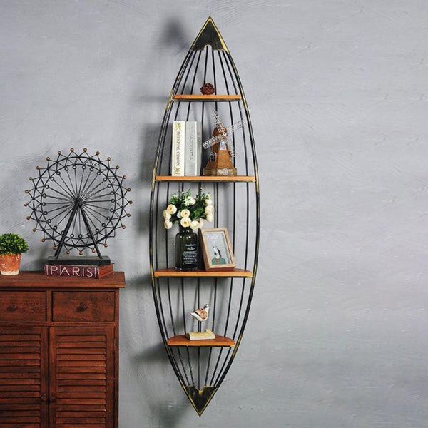 Metal Decoration Boat Shaped Shelves - Black By Alhome - ALHOME