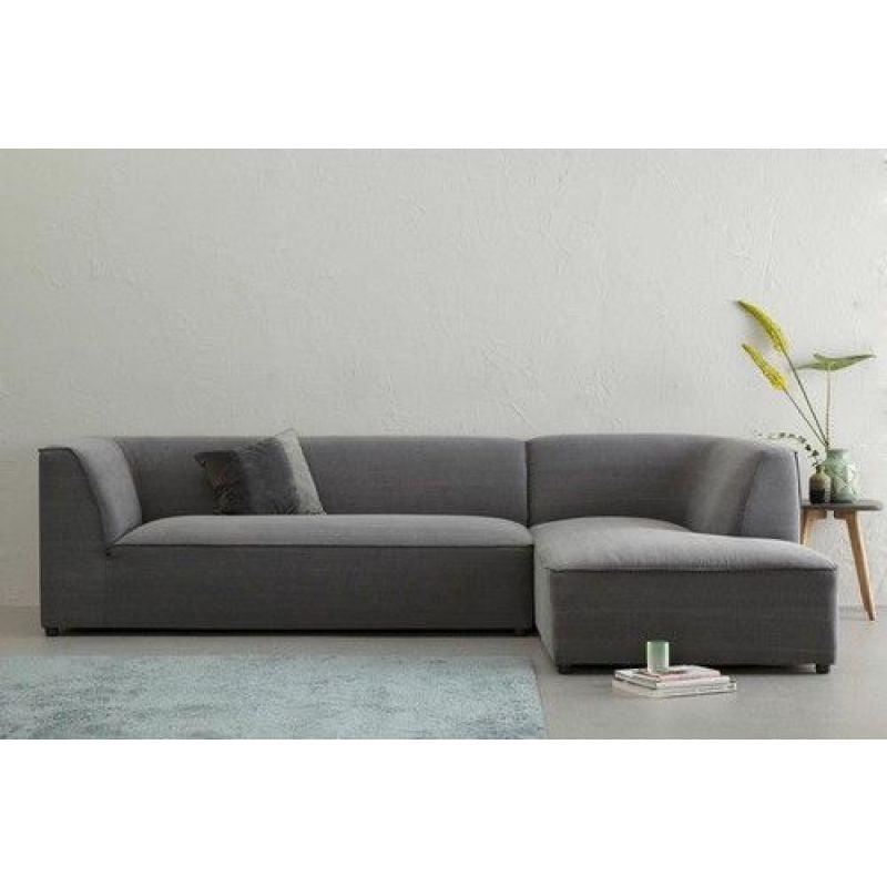 Elegant Gray Linen L-Shaped Sofa - 90x380x180x45 cm - Swedish Wood By Alhome - ALHOME