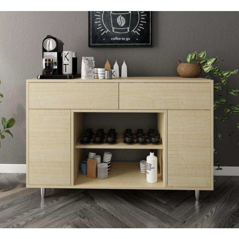 Beige Coffee Corner with Shelves and Drawers By Alhome - ALHOME