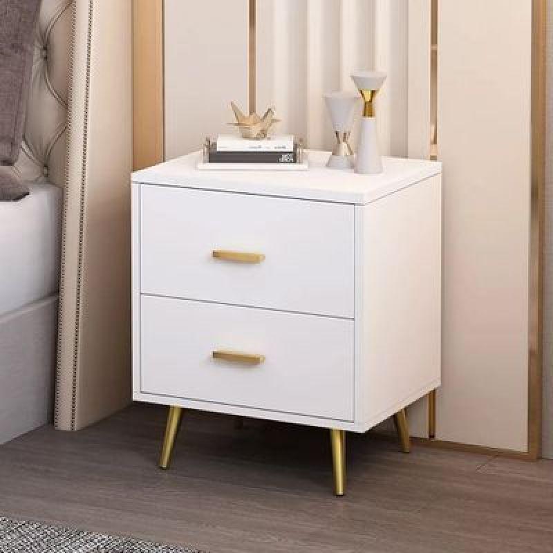 Melamine Nightstand with Steel Legs By Alhome - 110112478 - ALHOME