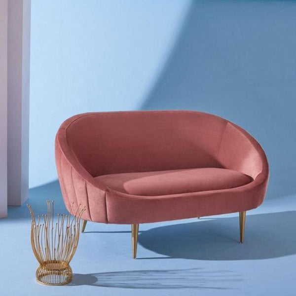 Velvet 2-Seater Sofa in Chic Pink By Alhome - ALHOME