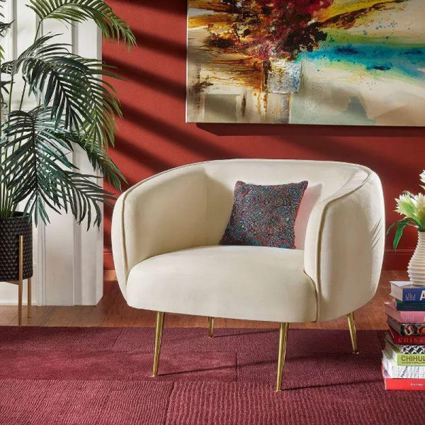 Modern Velvet Arm Chair - 80x85x85 cm - By Alhome - ALHOME