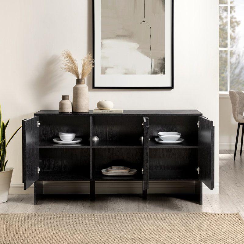 Contemporary Black Wood Buffet Table By Alhome - 110110532 - ALHOME