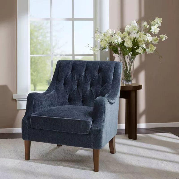 Modern Velvet Arm Chair - Indigo - 90x85x85 cm - By Alhome - ALHOME