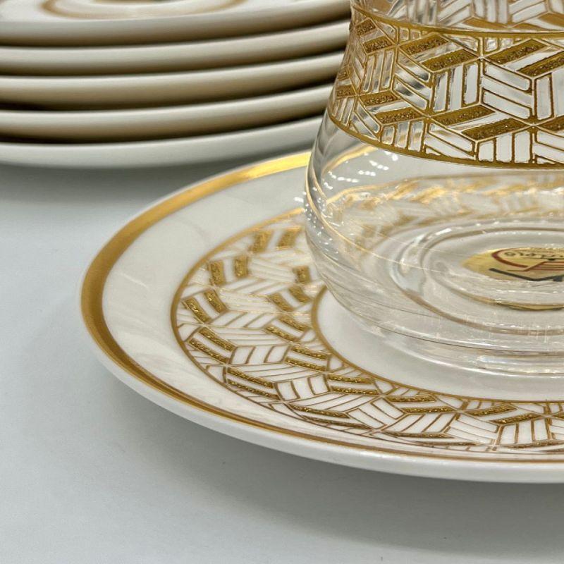 Cups And Teacups Set - 24 Pieces - Golden Pattern - By Alhome - ALHOME