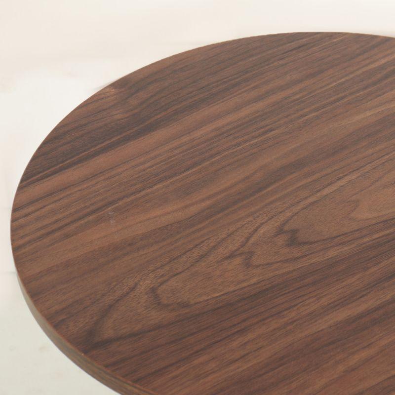 Single Table With A Brown Round Wooden Top And A Black Metal Base By Alhome - ALHOME