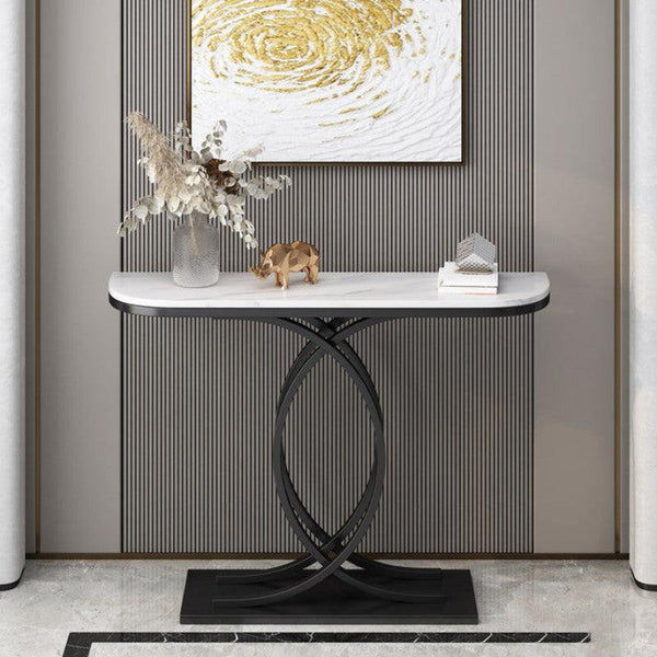 Elegant Iron and Marble Console" By Alhome - ALHOME