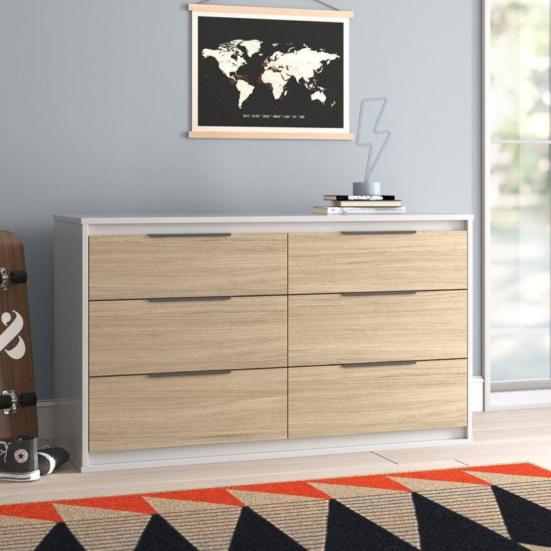 Kids Dresser: 128x40x73 Wood, Beige and White by Alhome - ALHOME