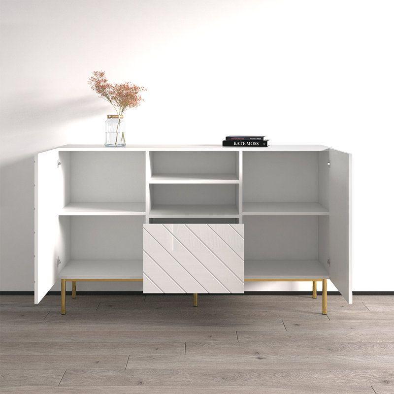 Modern White Wood Buffet Table By Alhome - 110110553 - ALHOME