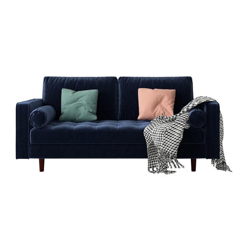 Velvet 3-Seater Sofa in Rich Indigo By Alhome - ALHOME